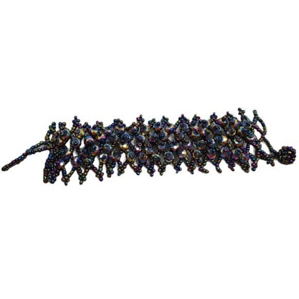 Beaded Bracelet Rainbow Holographic‎ Black Statemen